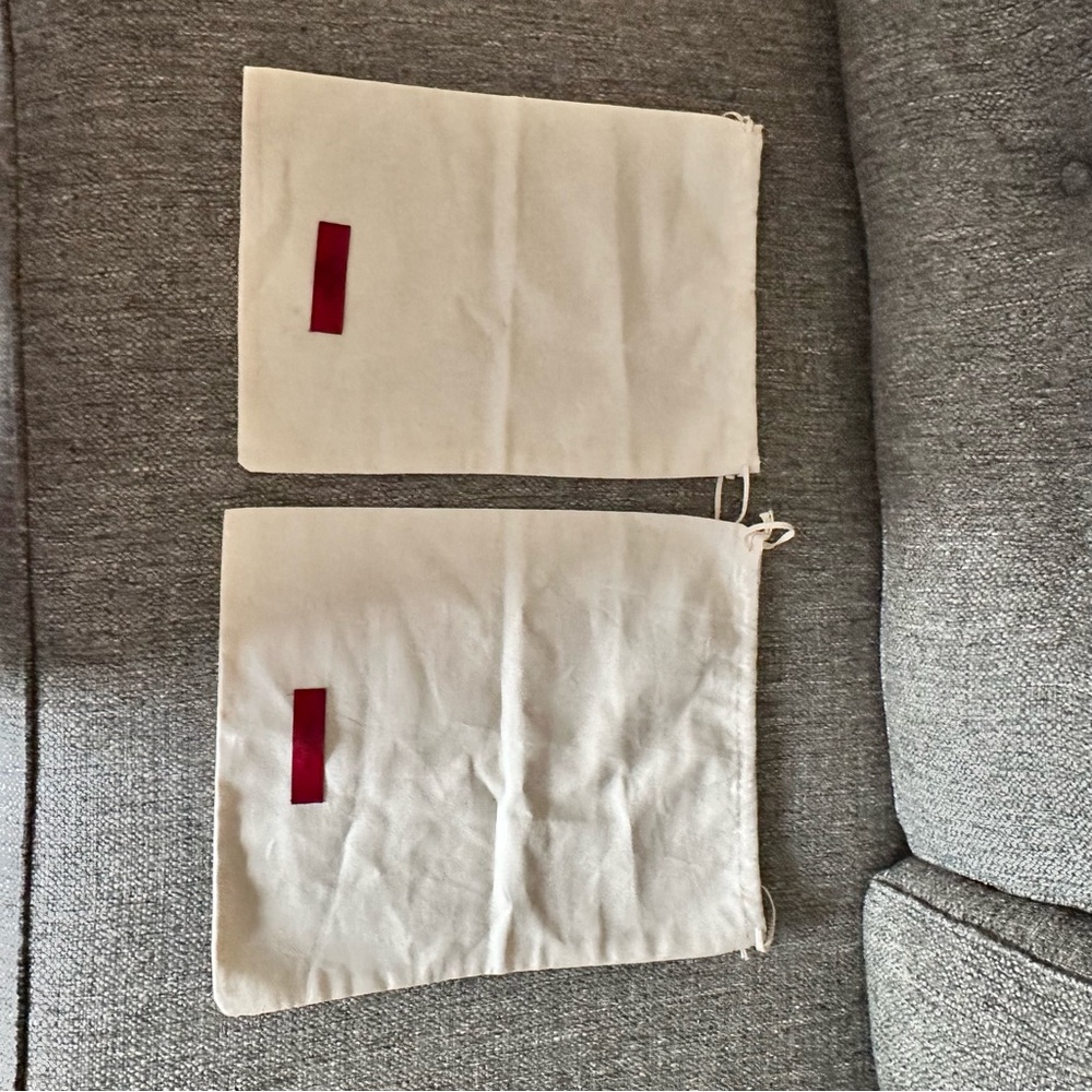 EUC (2)x Valentino Garavani Dust Bag Cover Travel Storage Beige Drawstring